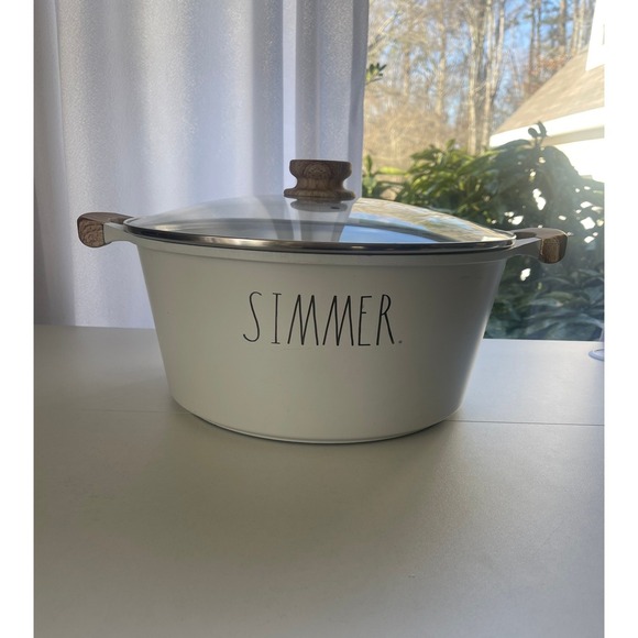 Rae Dunn Simmer 10 Quart Casserole with Lid Stock Farmhouse Soup Pot - Picture 2 of 8